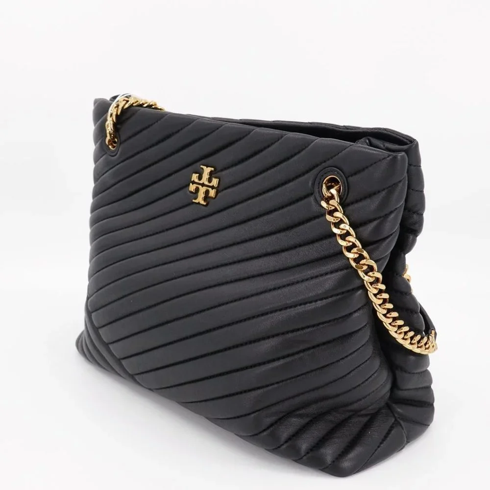 Tory Burch Kira Chevron Leather Tote Black - Picture 2 of 11
